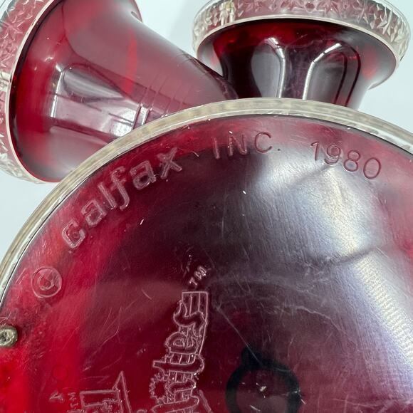 Vintage 80s Carolites Cranberry Bells With Greenery Musical and Light Up Works - Picture 5 of 7